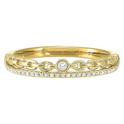 Buy Diamond 1/4 Eternity Cable Chain Stackable Split Band in 14k Yello
